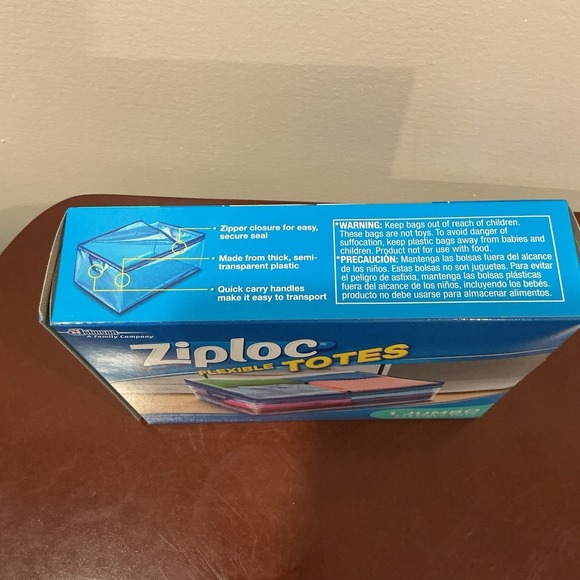 Ziploc Flexible Totes Jumbo 22 Gallon Bag 1 Count New In Box - Picture 3 of 4